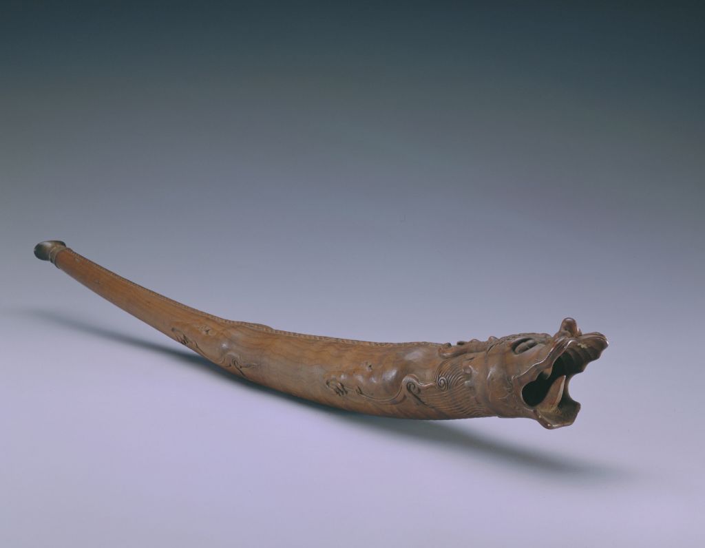 图片[1]-Nanmu carved deer whistle with dragon pattern-China Archive